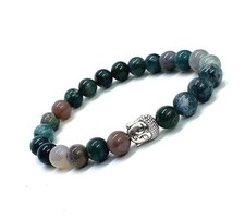 Bloodstone Buddha Head Bracelet For PositiveEnergy Chakra Healing Success Wealth