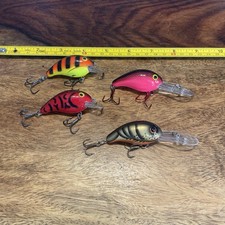 *4* Bandit Fishing Lures. Vintage Crankbaits. 100 300. Craw. Pink. Red. Mistake