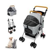 Pet Stroller with Storage Basket and Cup Holder, Folding Dog Jogger... Fast Ship