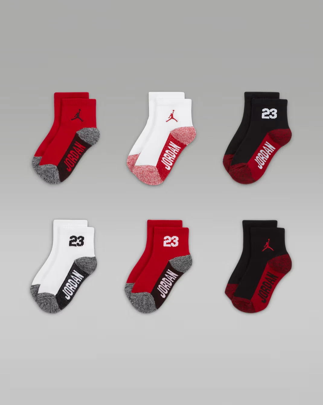 NWT Jordan 6 Pack Sock Boys' Toddler SZ 2-4 NJ0459-R78