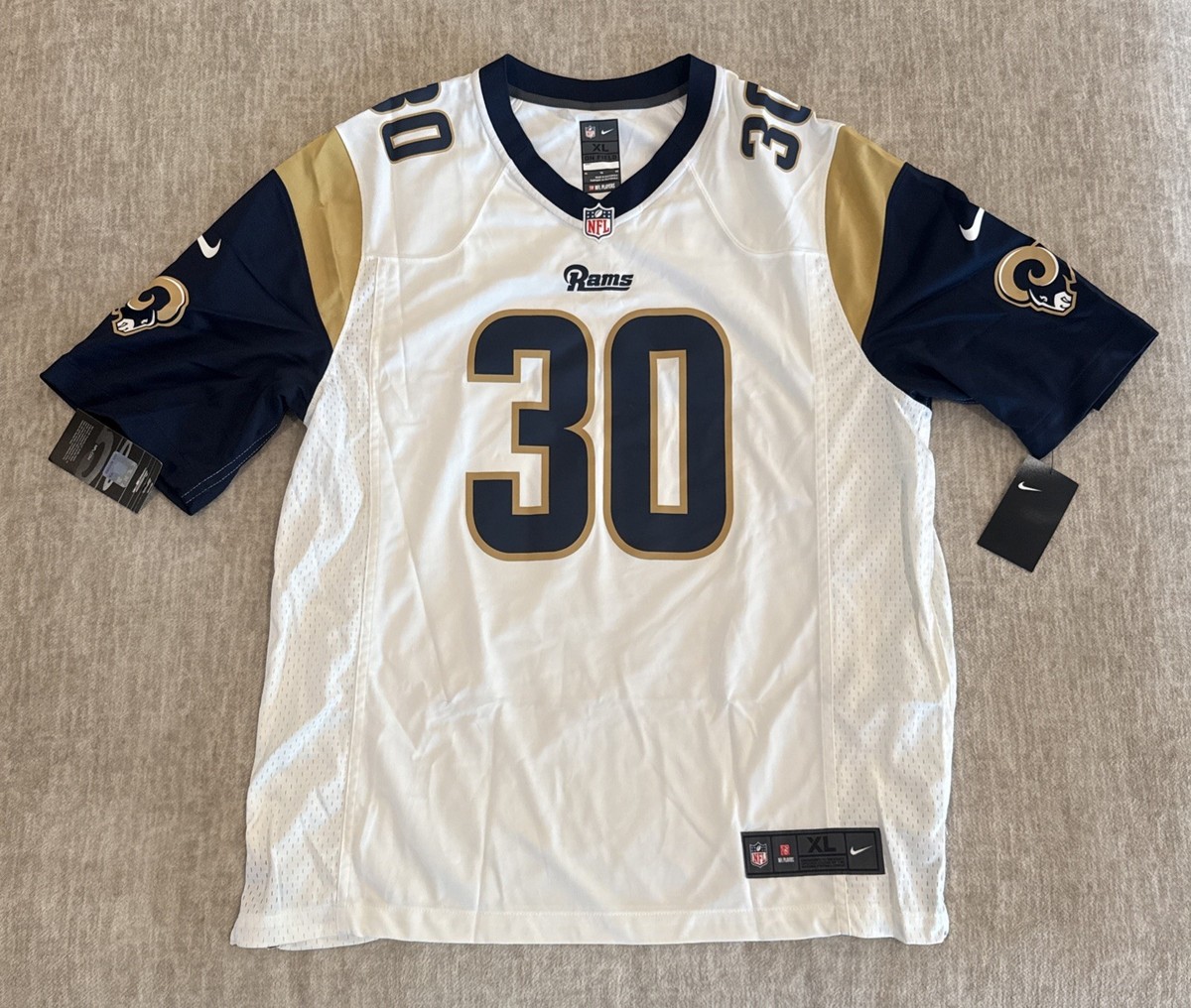 Men's Size XL Nike Todd Gurley II St Louis Rams Game Jersey White