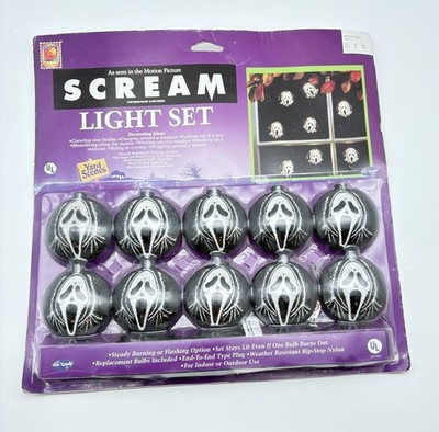 NEW VINTAGE 1997 FUN WORLD YARD SCENES SCREAM LIGHT SET STEADY BURNING FLASHING