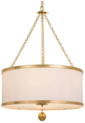 Crystorama Broche 24" Wide Antique Gold Drum Chandelier - Picture 2 of 6