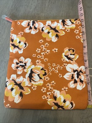 Rachel Pally Orange Yellow Floral Clutch Fold Over Reversible Bag