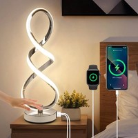 Modern LED Table Lamp Touch Control 3 Colour Temperatures – Silver Spiral