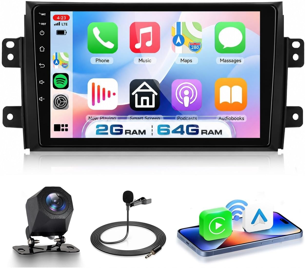 Autoradio Android 15 VECHTEL 2G+64G avec navigation GPS et connexion Wi-Fi stable