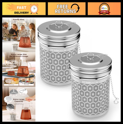 2 Pack Extra Large Tea Infuser - Stainless Steel Loose Leaf Strainers, Fine Mesh