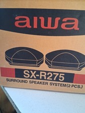 NOS Aiwa Speaker System Pair SX-R275 40W Surround Sound Home Black