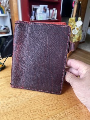 Chic Sparrow A6 Journal Cover Waypoint Leather Cherry Sky