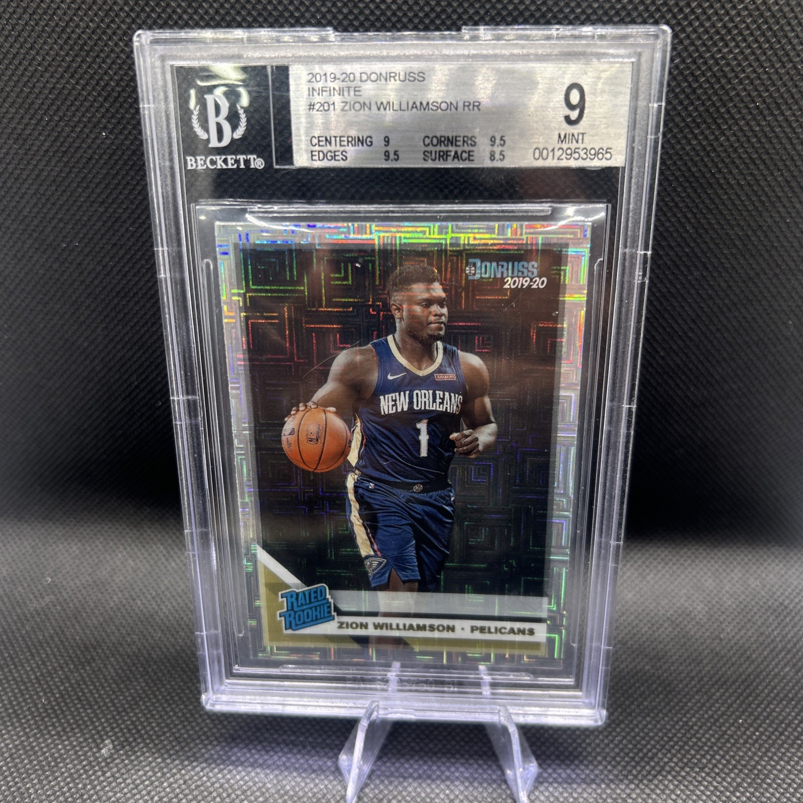 2019-20 Donruss Zion Williamson RC Rated Rookie Infinite Pelicans BGS 9 KIXIA