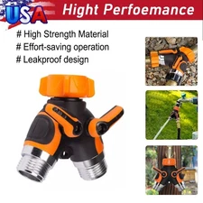 Orange Metal Giraffe Tools Garden Hose Splitter 2 Way for Outdoor Faucet Spigot.
