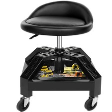 Garage Shop Rolling Seat, Heavy Duty Adjustable Rolling Mechanic Stool with L...