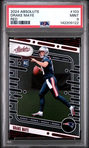 2024 Absolute Drake Maye Red Rookie #103 PSA 9 Mint