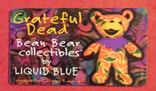 Grateful Dead Bean Bear Collectible Laminate Collector Card 6 Liquid Blue