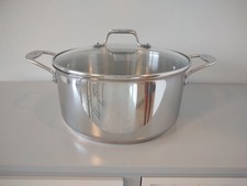 Emeril 6 Qt Quart Stock Pot Copper Core Stainless Steel With Clear Lid