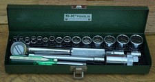 S-K Tools 3/8" 1/4" Drive 21-Piece SAE Socket Set in Case EXCELLENT!