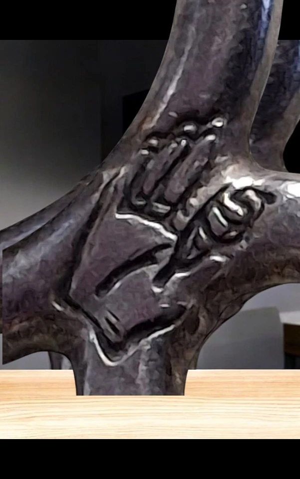 Antique Sterling Silver 925 and Large Matrixed Turquoise Bead Necklace Signed - Image 3 of 4