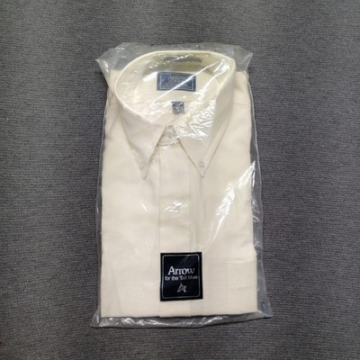 NWT Arrow Dover Broadcloth Short Sleeve Dress Shirt Size 15.5