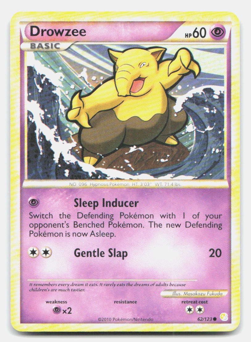 Drowzee 62/123 Common HeartGold & SoulSilver Pokemon NM/LP