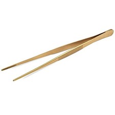 JB Prince Gold Straight Tip Tweezer 10" Chef Plating Kitchen Tool