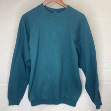 Vintage Tultex 1990s Made in USA Men's Blank Sweatshirt Teal Green XL