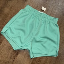 Vintage 70s 80s Dodger Shorts Gym Athletic Polyester Green NOS Girls Youth Large