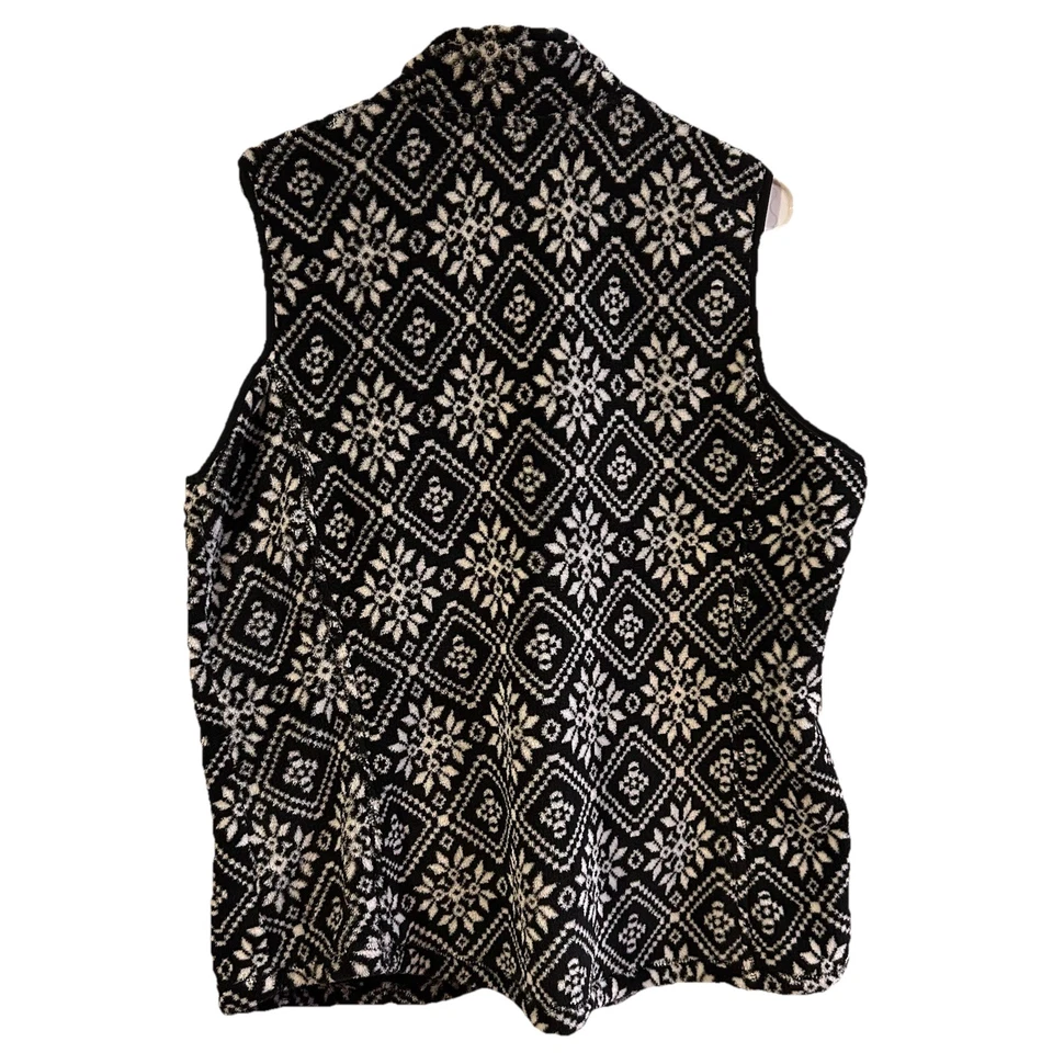 Colete de lavanderia francês 1X preto branco diamante bolsos com zíper lã macia zíper completo  - Imagem 2 de 4