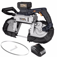 5 inch Cordless Bandsaw, MAXXT 20V Brushless Power Band Saw, 4AH Battery, 6 Spee