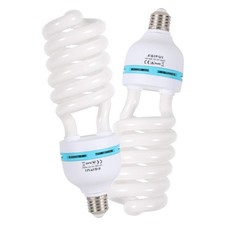 2 x 135W Photography Light Bulb 5500K E27 Socket CFL Softbox Bulb for Photogr...