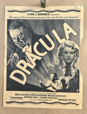 DRACULA herald 1931 Tod Browning, Bela Lugosi, the vampire thriller RARE!