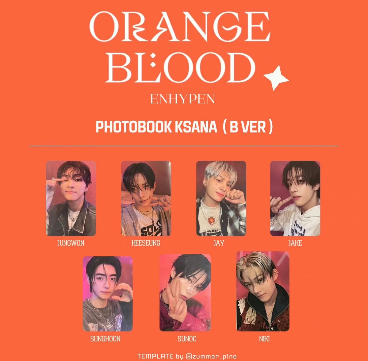 ENHYPEN ALBUM Mini6 Orange Blood Official Photocard【KSANA|KALPA