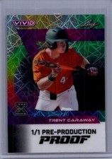 Trent Caraway 2024 Leaf Vivid Baseball 1/1 Pre Production Proof