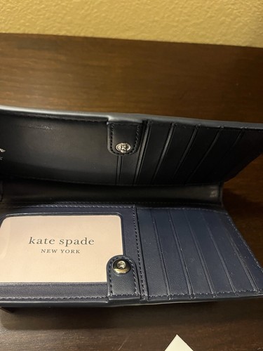 Kate Spade Up And Away Hot Air Balloon große schmale faltbare Geldbörse Neu mit Etikett blau neu - Bild 2 von 5