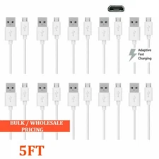 LOT Micro USB Fast Charge Cable Rapid Cord Quick Charger Bulk Wholesale 5FT