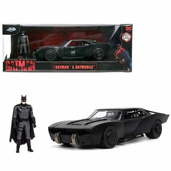 The Batman (2022) Movie Batmobile & Batman Figure 1:24 Scale Diecast Model Black - Image 4 of 4