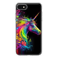 For Apple iPhone 6/7/8/SE 3 2022 Shockproof Neon Rainbow Unicorn Floral Case