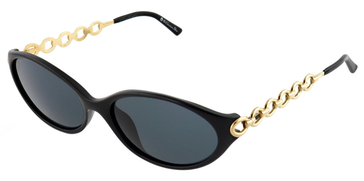 Vintage CHRISTIAN DIOR CD 2852 90 55mm Black Gold Chain