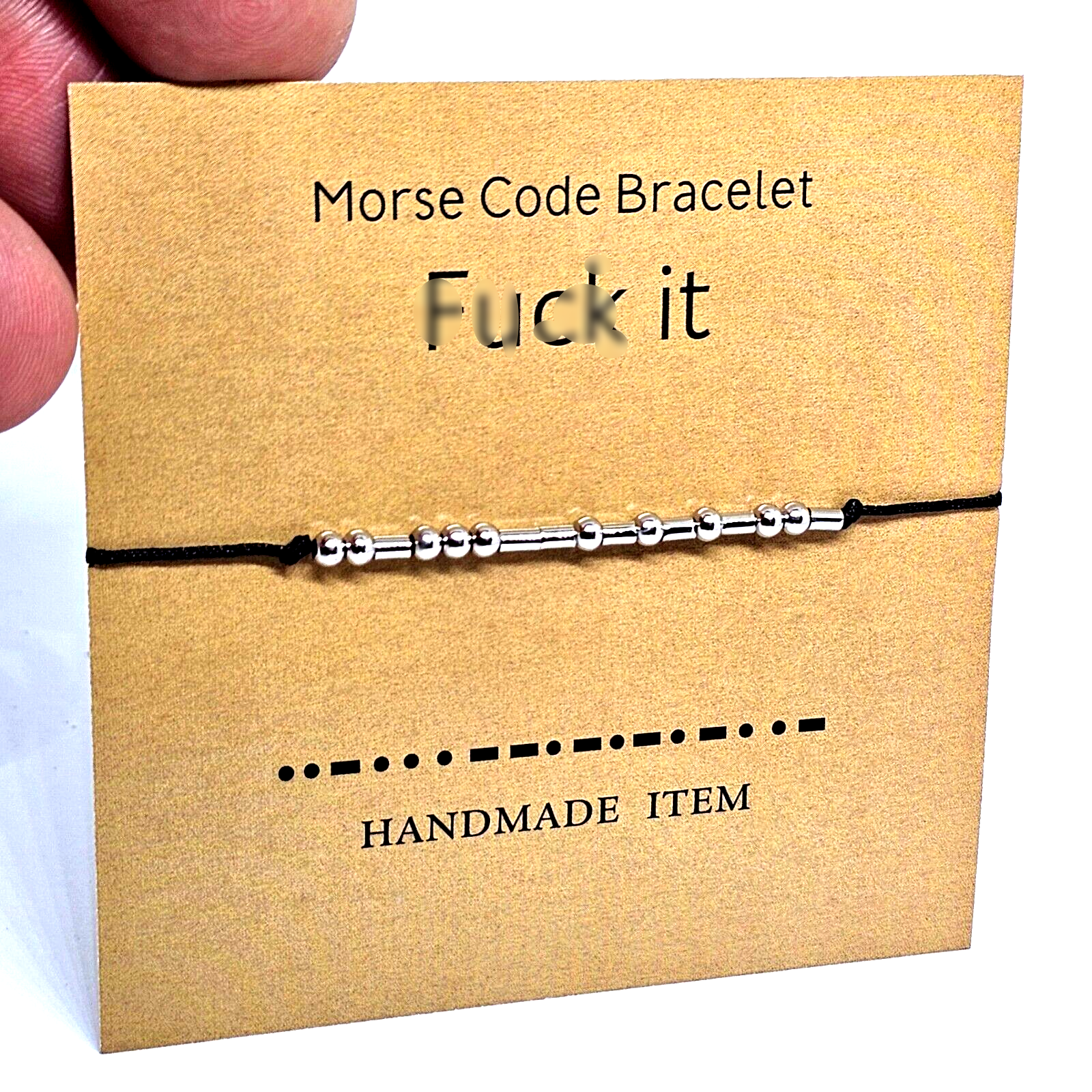 Morse Code Bracelet Fu ck It Beaded Hidden Secret Message Quirky Insult Swear