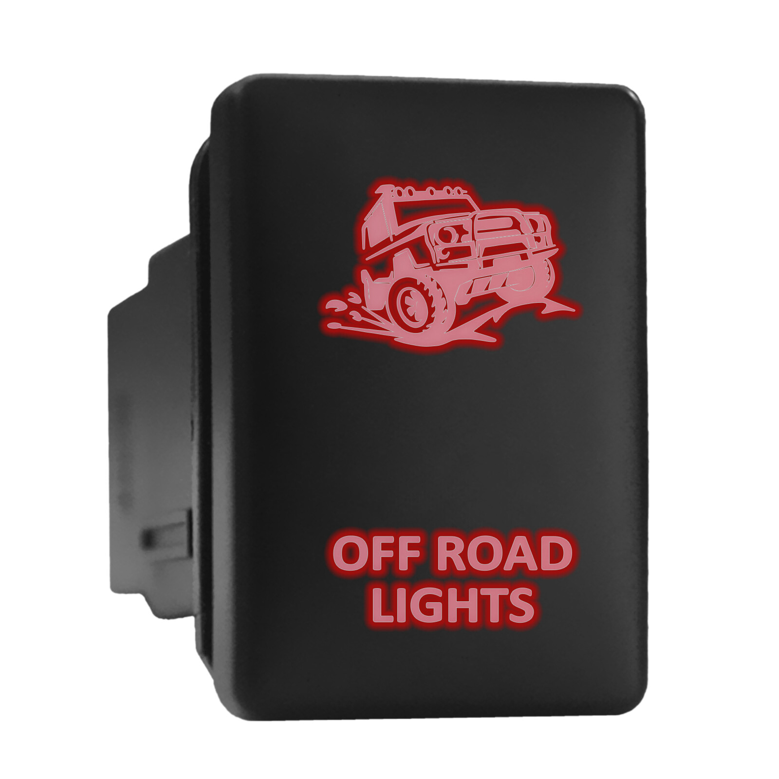 OFF ROAD LIGHTS - Red Backlit Push In Switch 1.28