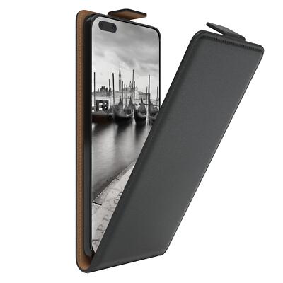 Für Huawei P40 Pro Plus Klappetui Hülle Kunstleder Tasche Schutz Handy Schwarz