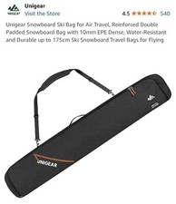 Unigear Snowboard Ski Bag Air Travel, Reinforced/Padded Water-Resistant 175 Cm