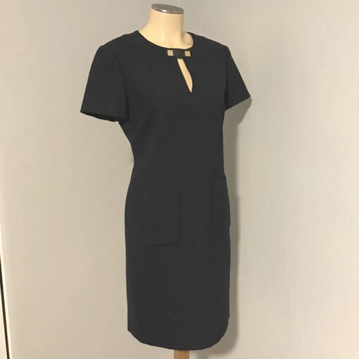 TORY BURCH ~ ABITO BLU NAVY manica corta con tasche taglia 6