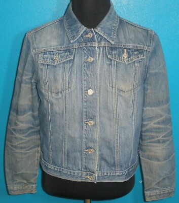 Women's Large Vintage GAP Factory Store Denim Blue Jean Jacket Button Up