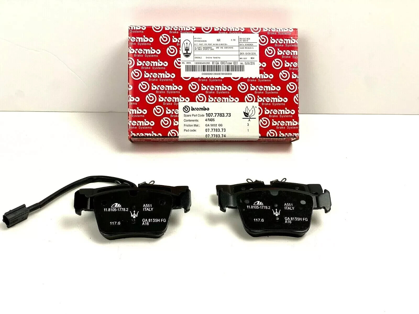 Maserati Levante & Levante S Rear Brake Pads - Genuine