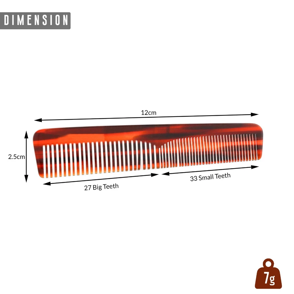 Peine marrón Haryali London Barber Hombres Todo Uso Peluquería Corte Dientes Finos Foto 3 de 4