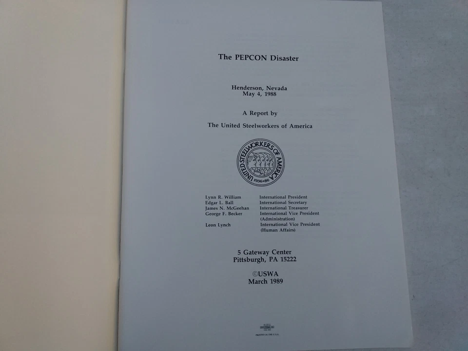 PEPCON Disaster Nevada Chemical Explosion Report USW ammonium perchlorate ‘89 - Image 2 of 4