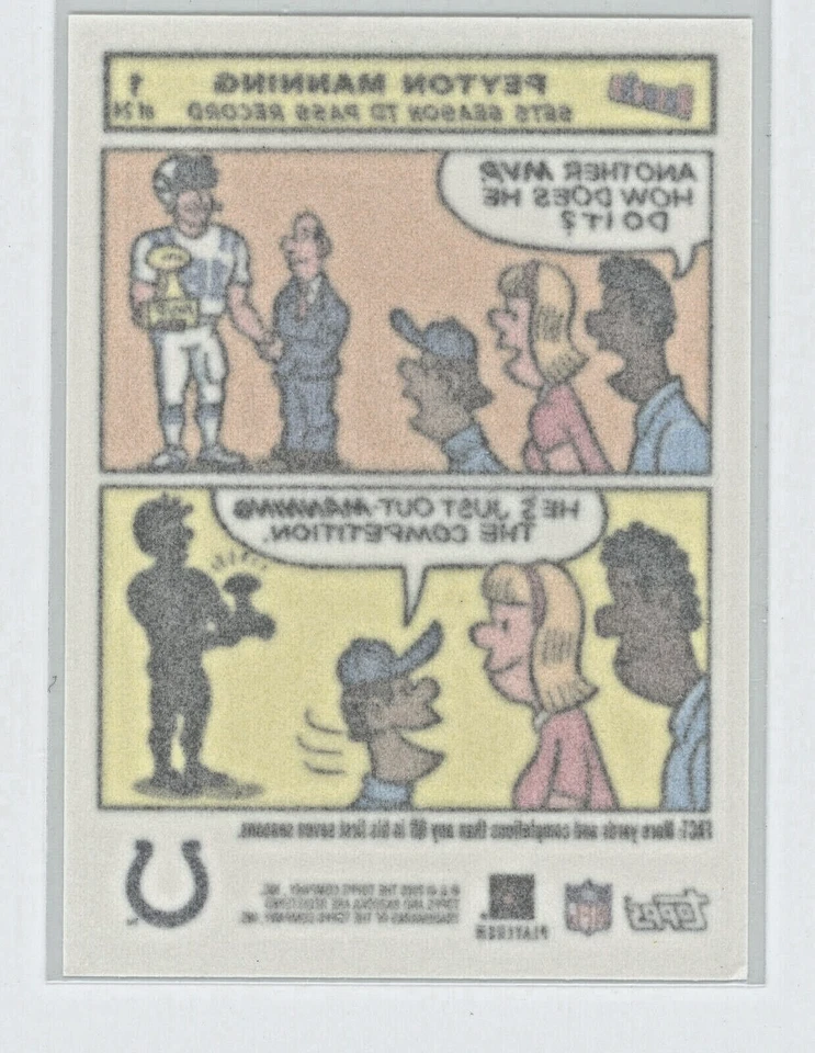 PEYTON MANNING 2005 TOPPS BAZOOKA - COMICS INSERT CARD #1 - COLTS - Image 2 of 2
