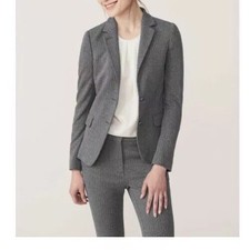Gant Herringbone Jersey Blazer Size Uk16 Rrp£245 {n23}