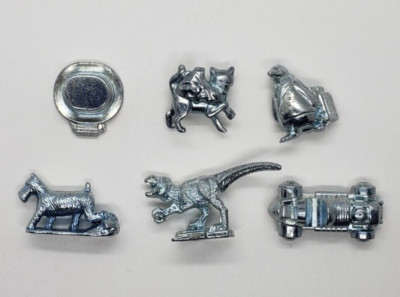 MONOPOLY Cheater's Edition Complete 6 Pieces Metal Game Tokens Movers