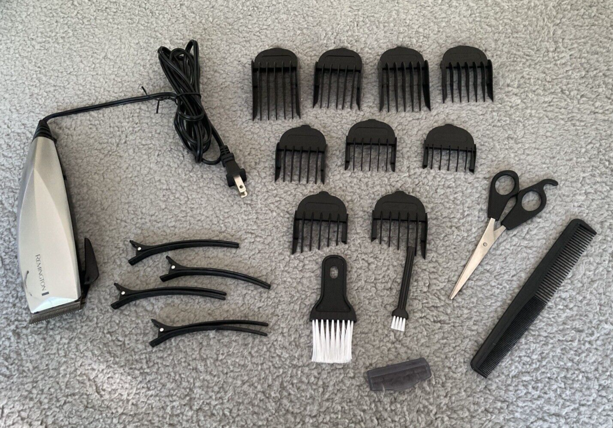 REMINGTON Precision Hair Clipper Set HC-8017B w/Kit Silver REMINGTON Precision Hair Clipper Set HC-8017B w/Kit Silver